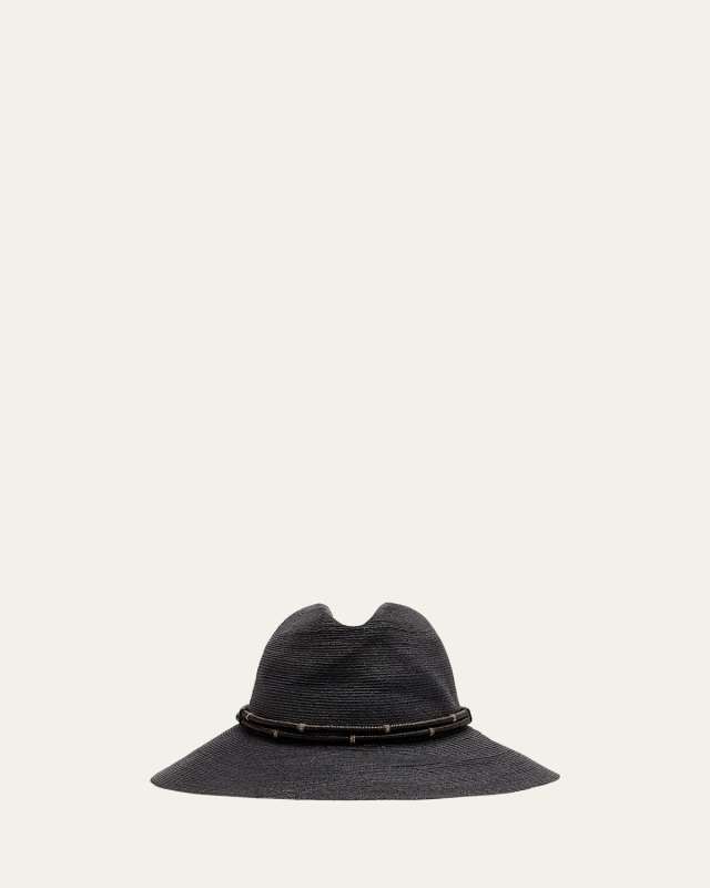 Hemp Fedora W/ Leather Tri